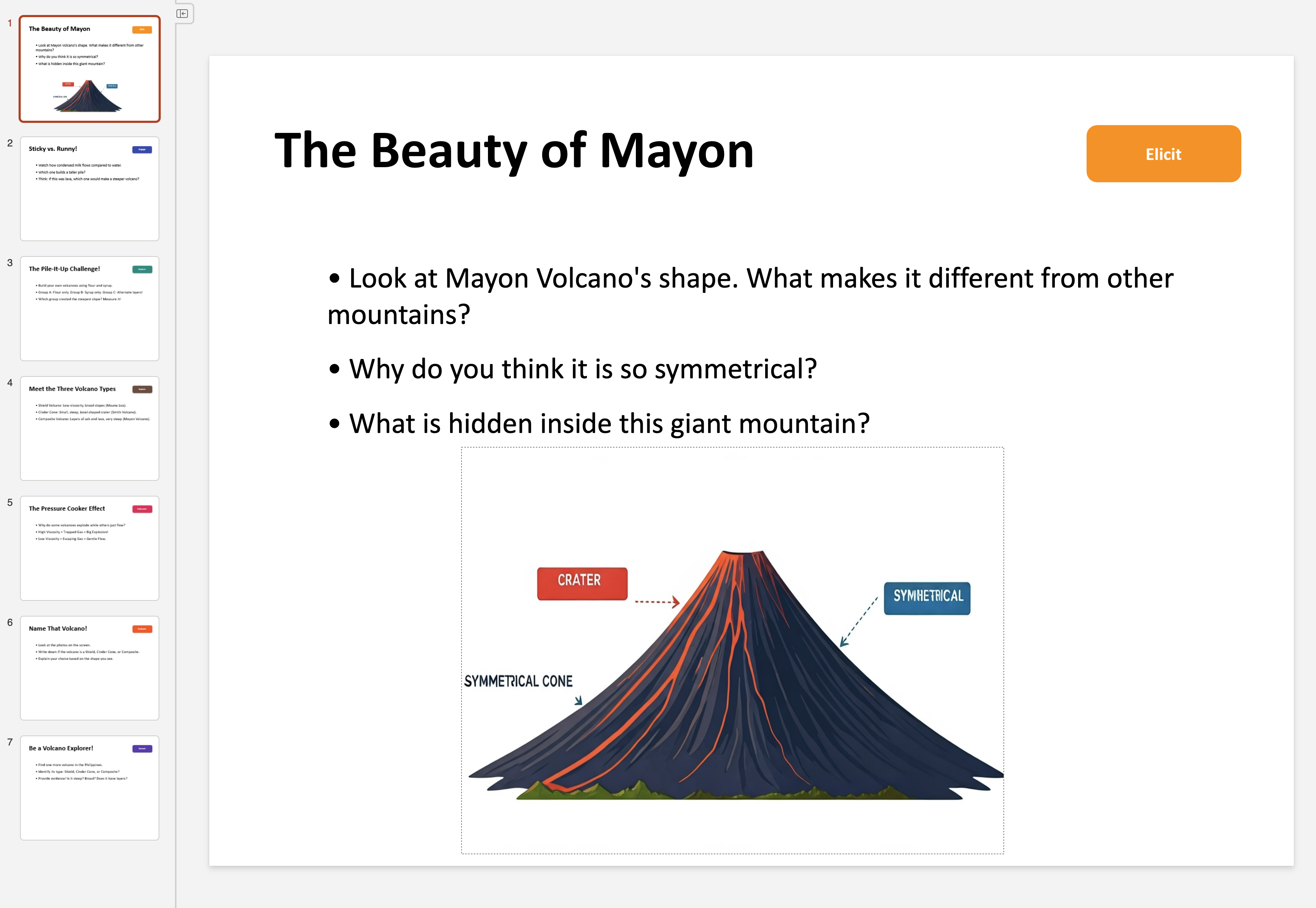 PowerPoint slide example showing lesson presentation with visual aids